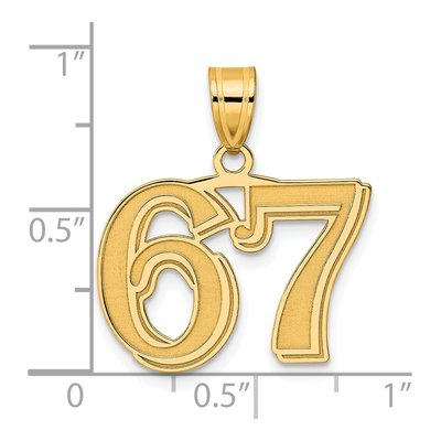 14K Yellow Gold Number 67 Pendant – view 5