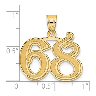 14K Yellow Gold Number 68 Pendant – view 5