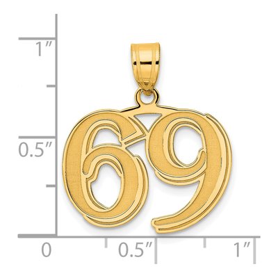 14K Yellow Gold Number 69 Pendant – view 5