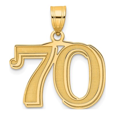 14K Yellow Gold Number 70 Pendant