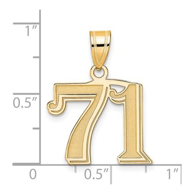 14K Yellow Gold Number 71 Pendant – view 5