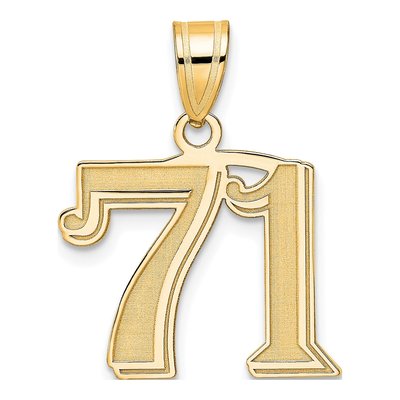 14K Yellow Gold Number 71 Pendant