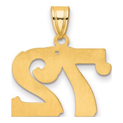 14K Yellow Gold Number 72 Pendant – view 4