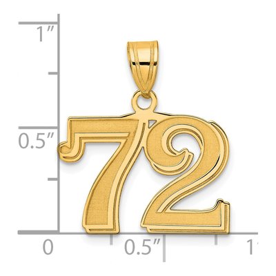 14K Yellow Gold Number 72 Pendant – view 5