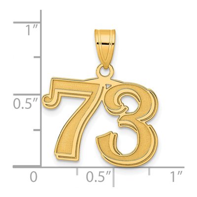 14K Yellow Gold Number 73 Pendant – view 5