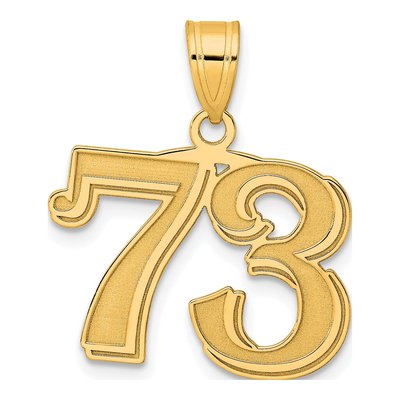 14K Yellow Gold Number 73 Pendant