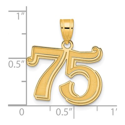 14K Yellow Gold Number 75 Pendant – view 5