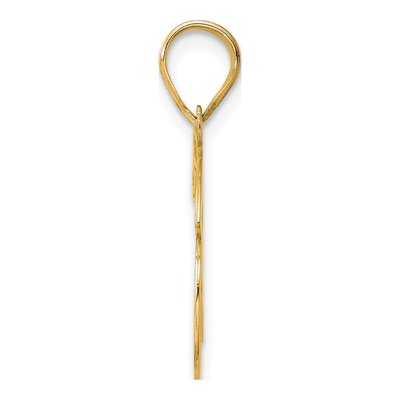 14K Yellow Gold Etched Number 76 Pendant – view 3