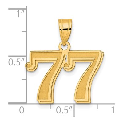 14K Yellow Gold Number 77 Pendant – view 5