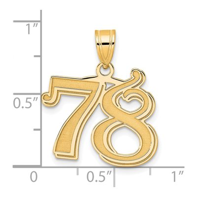 14K Yellow Gold Number 78 Pendant – view 5