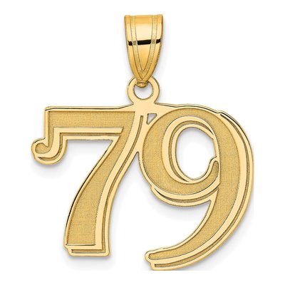 14K Yellow Gold Number 79 Pendant