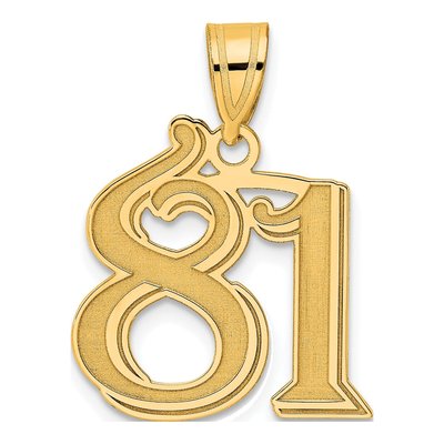 14K Yellow Gold Number 81 Pendant