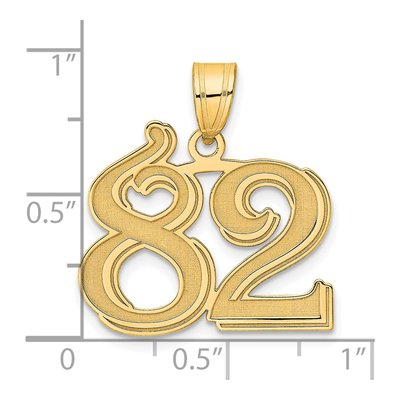 14K Yellow Gold Number 82 Pendant – view 5