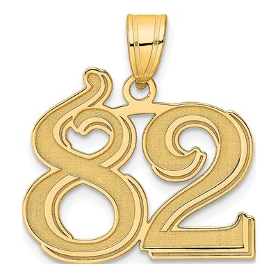 14K Yellow Gold Number 82 Pendant