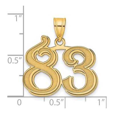 14K Yellow Gold Number 83 Pendant – view 5