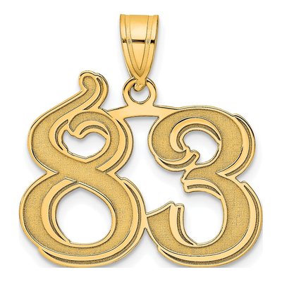 14K Yellow Gold Number 83 Pendant