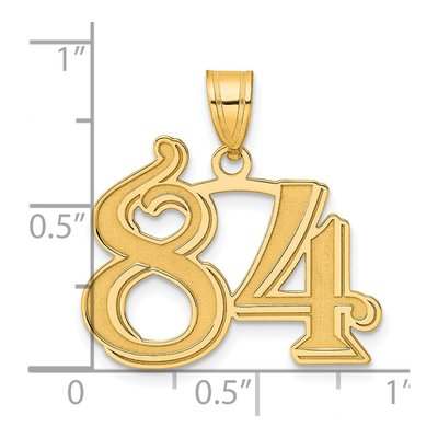 14K Yellow Gold Number 84 Pendant – view 5