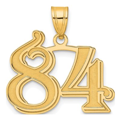 14K Yellow Gold Number 84 Pendant