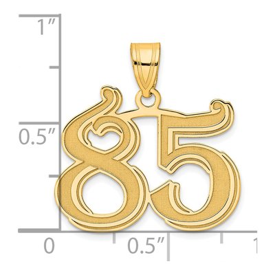 14K Yellow Gold Etched Number 85 Pendant – view 5