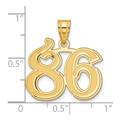 14K Yellow Gold Number 86 Pendant – view 4