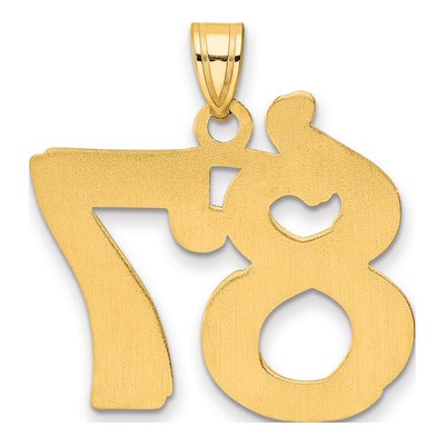 14K Yellow Gold Number 87 Pendant – view 4