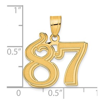 14K Yellow Gold Number 87 Pendant – view 5