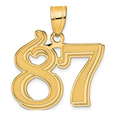 14K Yellow Gold Number 87 Pendant