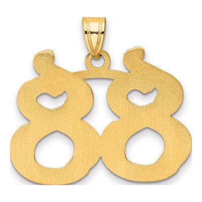 14K Yellow Gold Number 88 Pendant – view 4