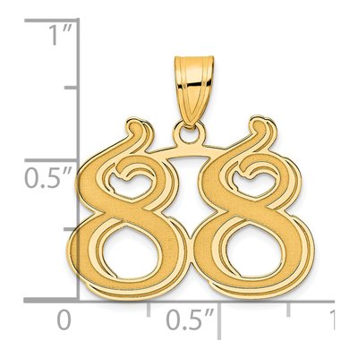 14K Yellow Gold Number 88 Pendant – view 5