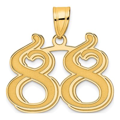 14K Yellow Gold Number 88 Pendant