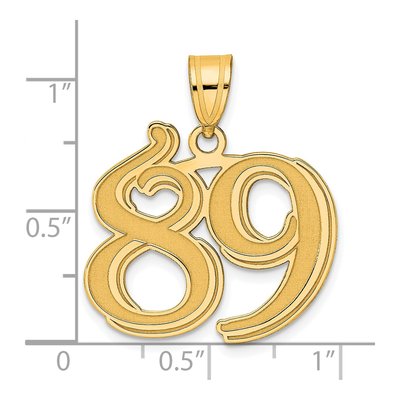 14K Yellow Gold Number 89 Pendant – view 5