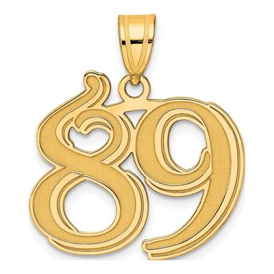 14K Yellow Gold Number 89 Pendant