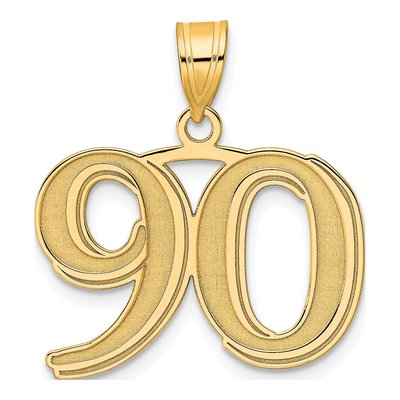 14K Yellow Gold Number 90 Pendant