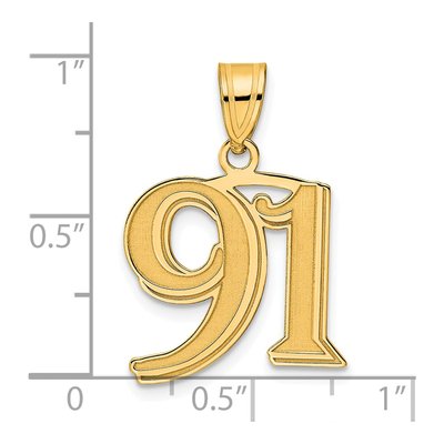 14K Yellow Gold Number 91 Pendant – view 5