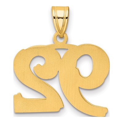 14K Yellow Gold Number 92 Pendant – view 4