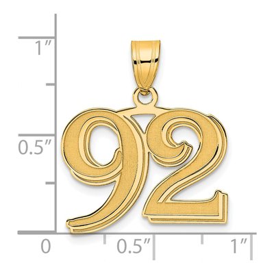 14K Yellow Gold Number 92 Pendant – view 5
