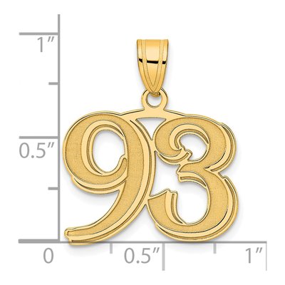 14K Yellow Gold Number 93 Pendant – view 5