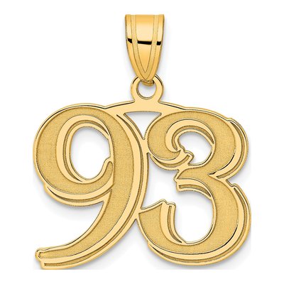 14K Yellow Gold Number 93 Pendant