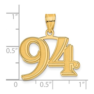 14K Yellow Gold Number 94 Pendant – view 5