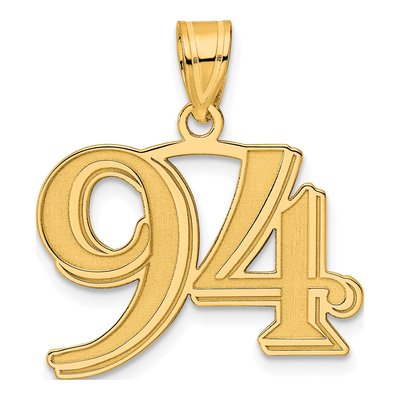 14K Yellow Gold Number 94 Pendant