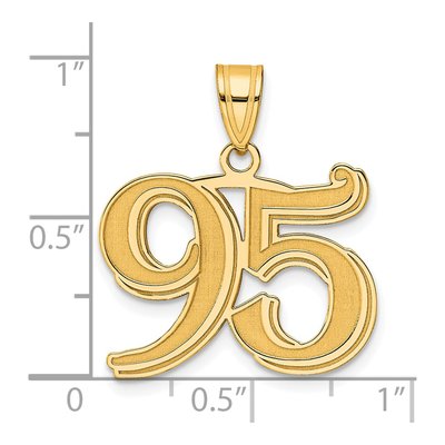 14K Yellow Gold Number 95 Pendant – view 5