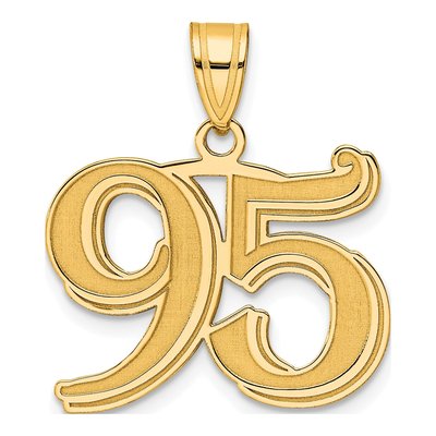 14K Yellow Gold Number 95 Pendant
