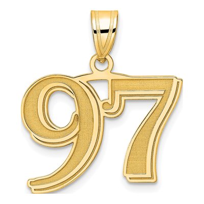 14K Yellow Gold Number 97 Pendant