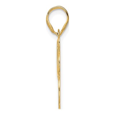 14K Yellow Gold Etched Number 98 Pendant – view 3