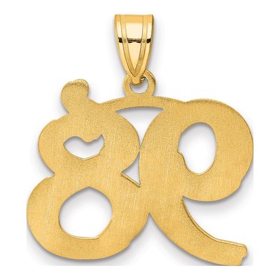 14K Yellow Gold Etched Number 98 Pendant – view 4