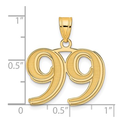 14K Yellow Gold Number 99 Pendant – view 5