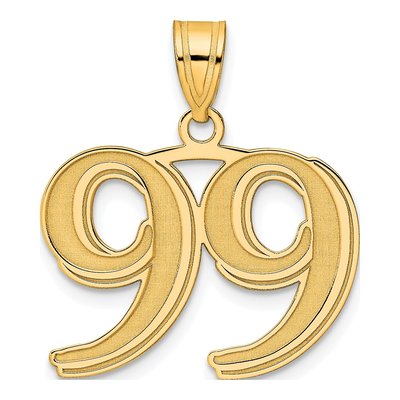 14K Yellow Gold Number 99 Pendant