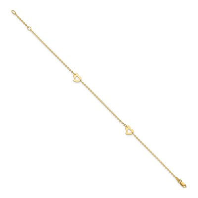 14K Yellow Gold Cut-Out Heart Anklet – view 3