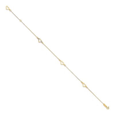 14K Yellow Gold Open Hearts Anklet – view 3