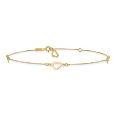 14K Yellow Gold Open Hearts Anklet – view 4